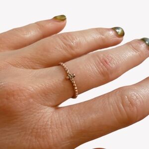 Vintage Rose gold tone plated Band Ring Dainty Sz 7 art deco style